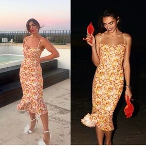 NEW Hutch Anthropologie Sweetheart Midi Dress Floral